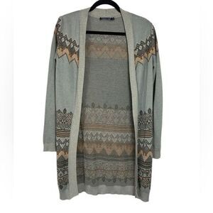 Peruvian connection 100% Pima cotton aztec cardigan XS